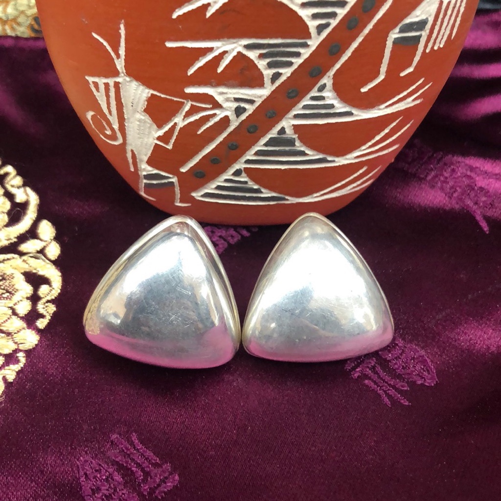 Silver Triangle Earrings